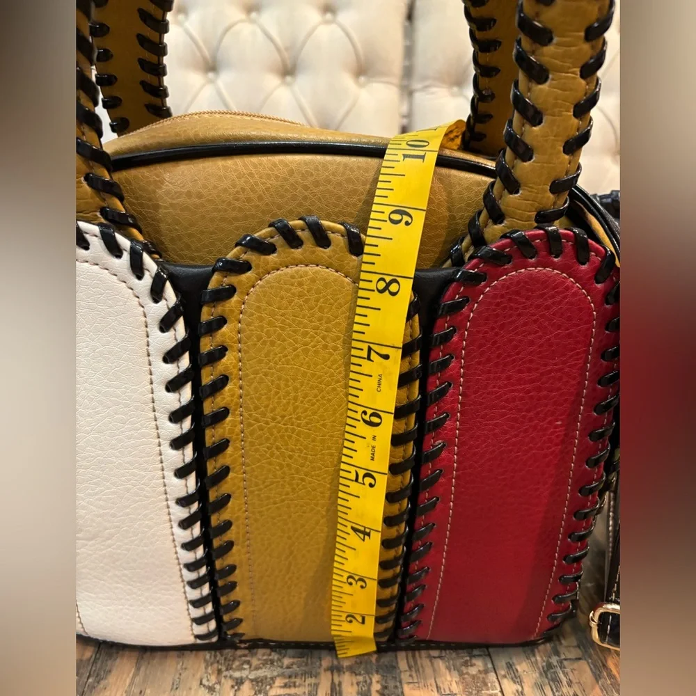 Patchwork Colored Stitching Handbag - Picture 11 of 14